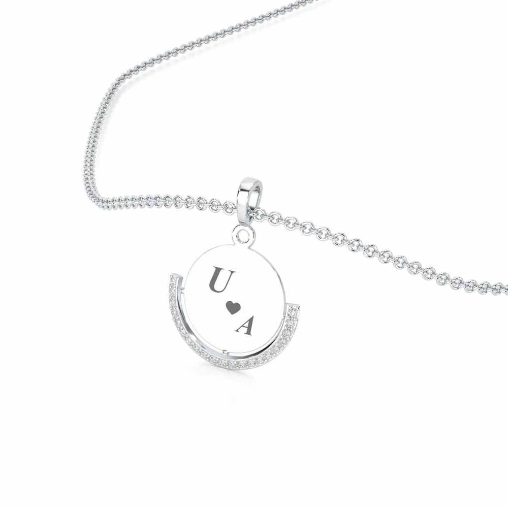 Embrace Desire Silver Pendant - White Gold - Image 2