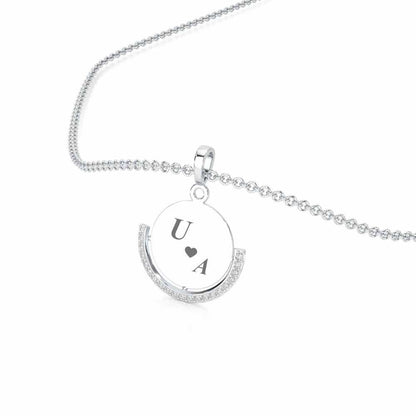 Embrace Desire Silver Pendant - White Gold - Image 2