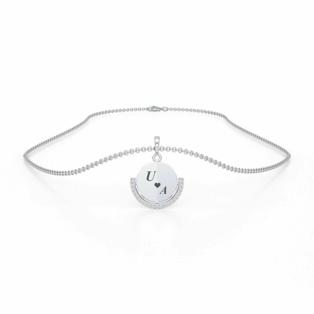 Embrace Desire Silver Pendant - White Gold - Image 3