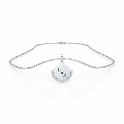 Embrace Desire Silver Pendant - White Gold - Image 3