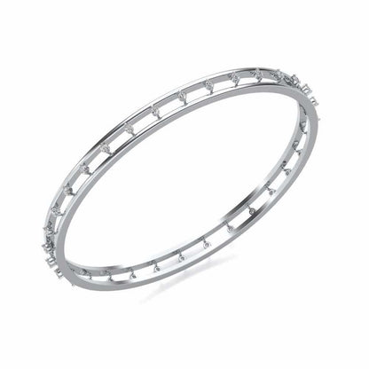 Embracing Silver Bangles - White Gold - Image 1