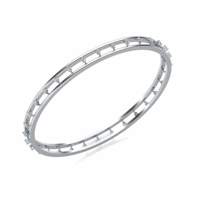 Embracing Silver Bangles - White Gold - Image 1