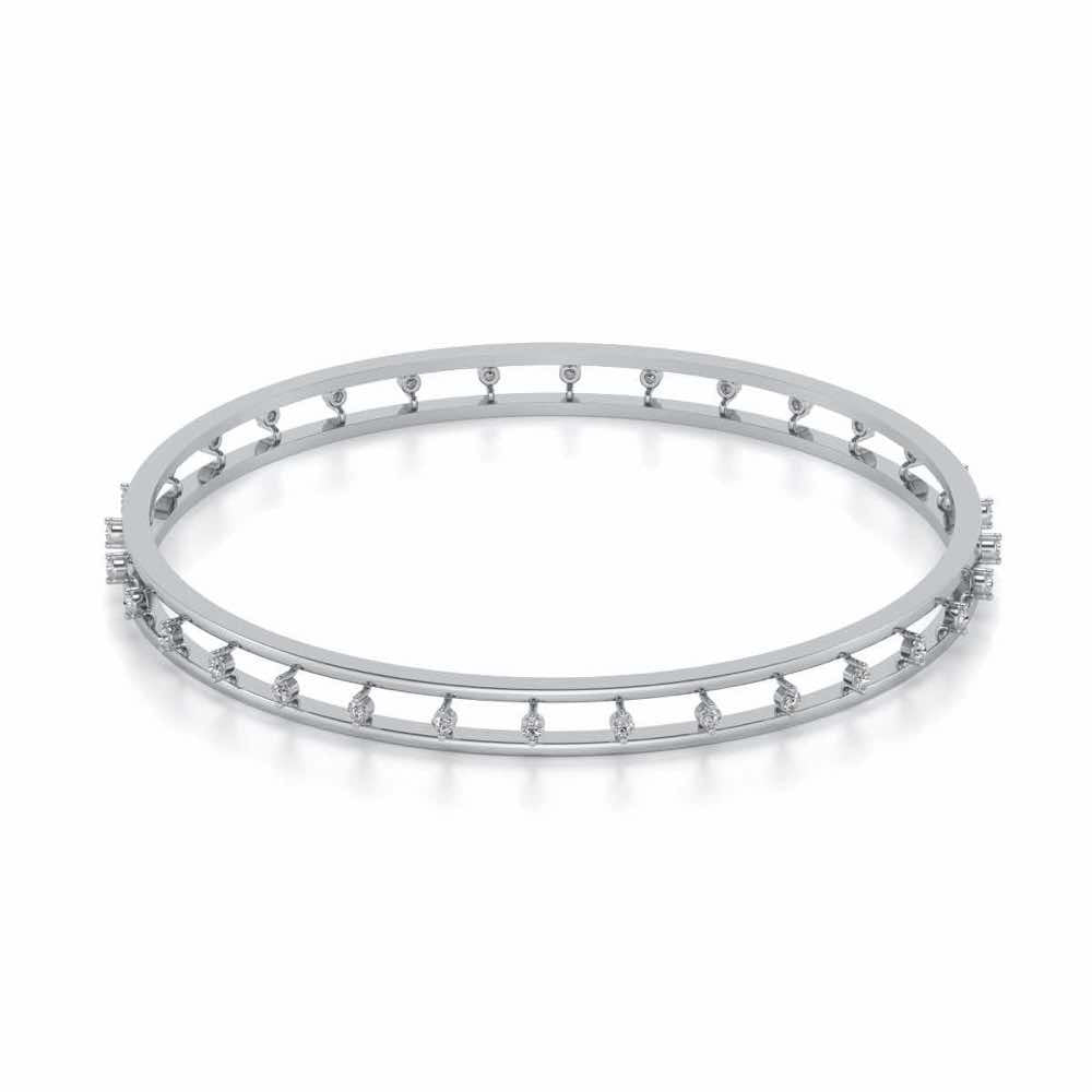 Embracing Silver Bangles - White Gold - Image 2