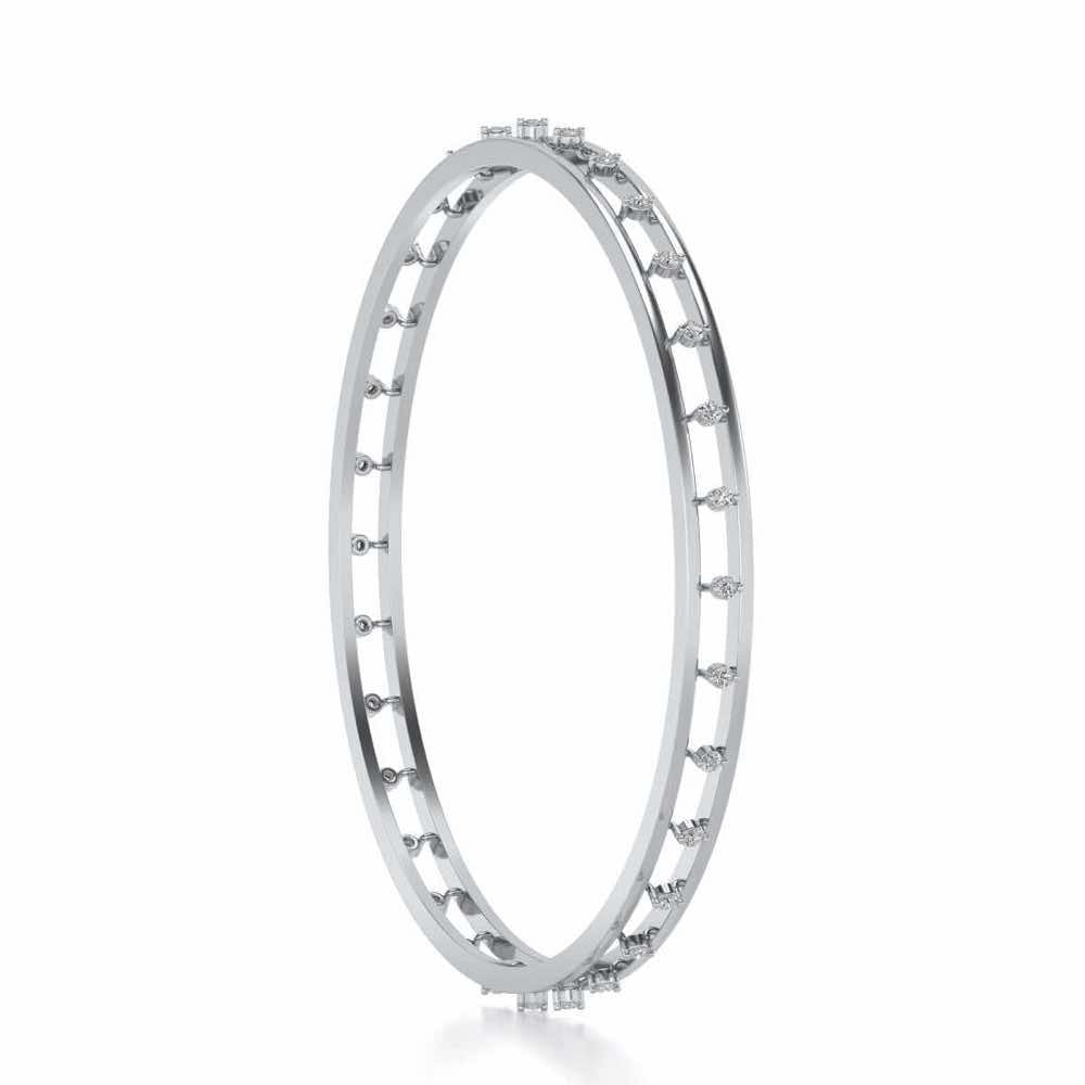 Embracing Silver Bangles - White Gold - Image 3