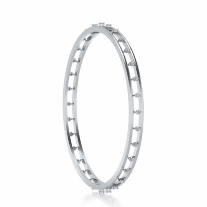 Embracing Silver Bangles - White Gold - Image 3
