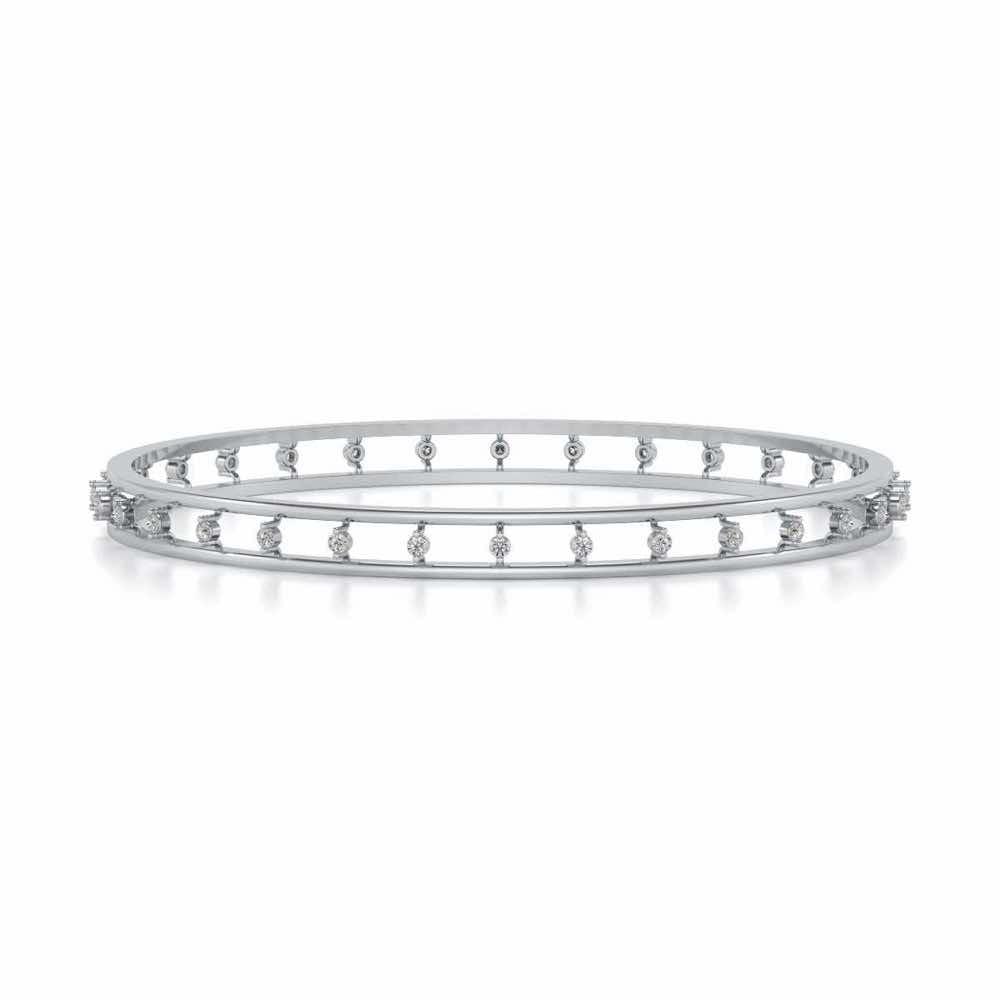 Embracing Silver Bangles - White Gold - Image 4