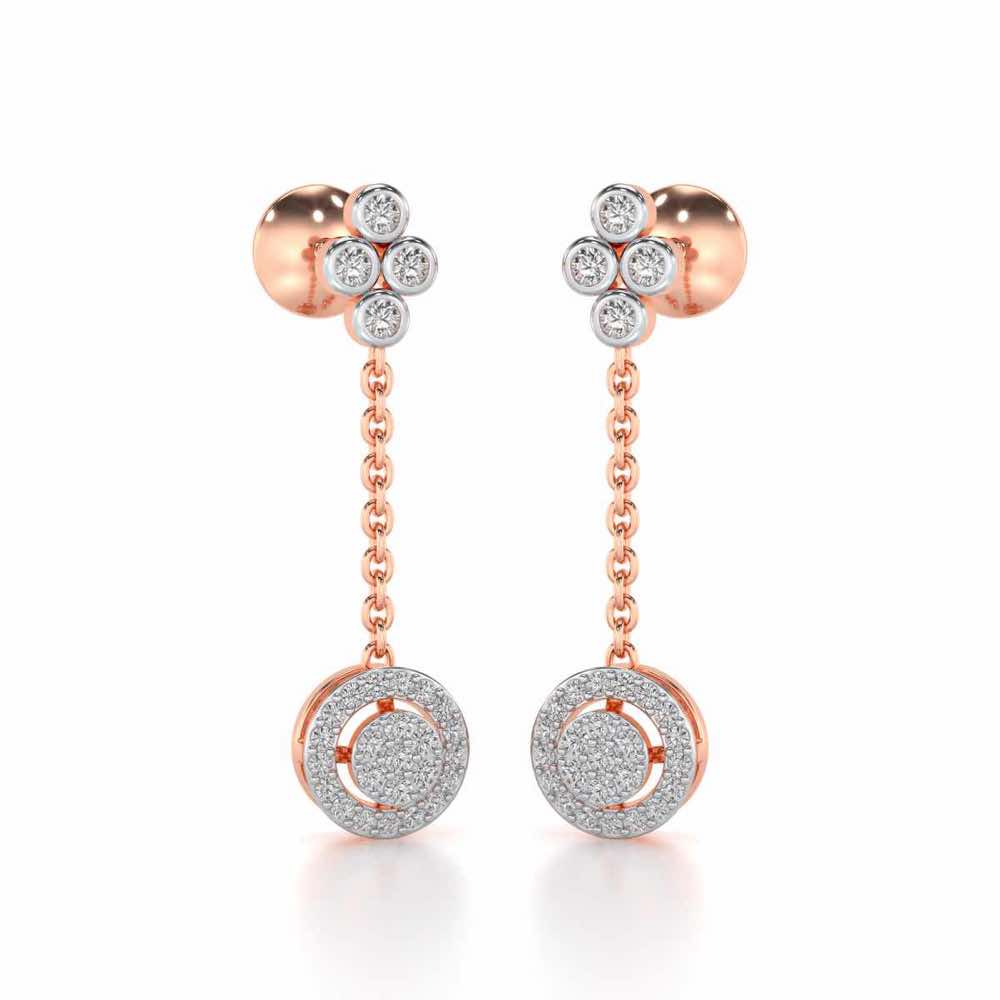 Emily Silver Earrings - Rose Gold - Image 2