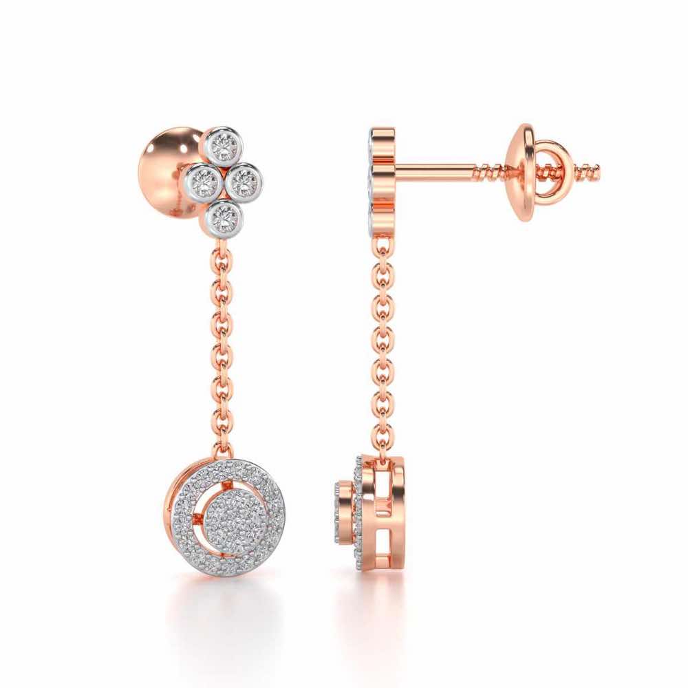 Emily Silver Earrings - Rose Gold - Image 4