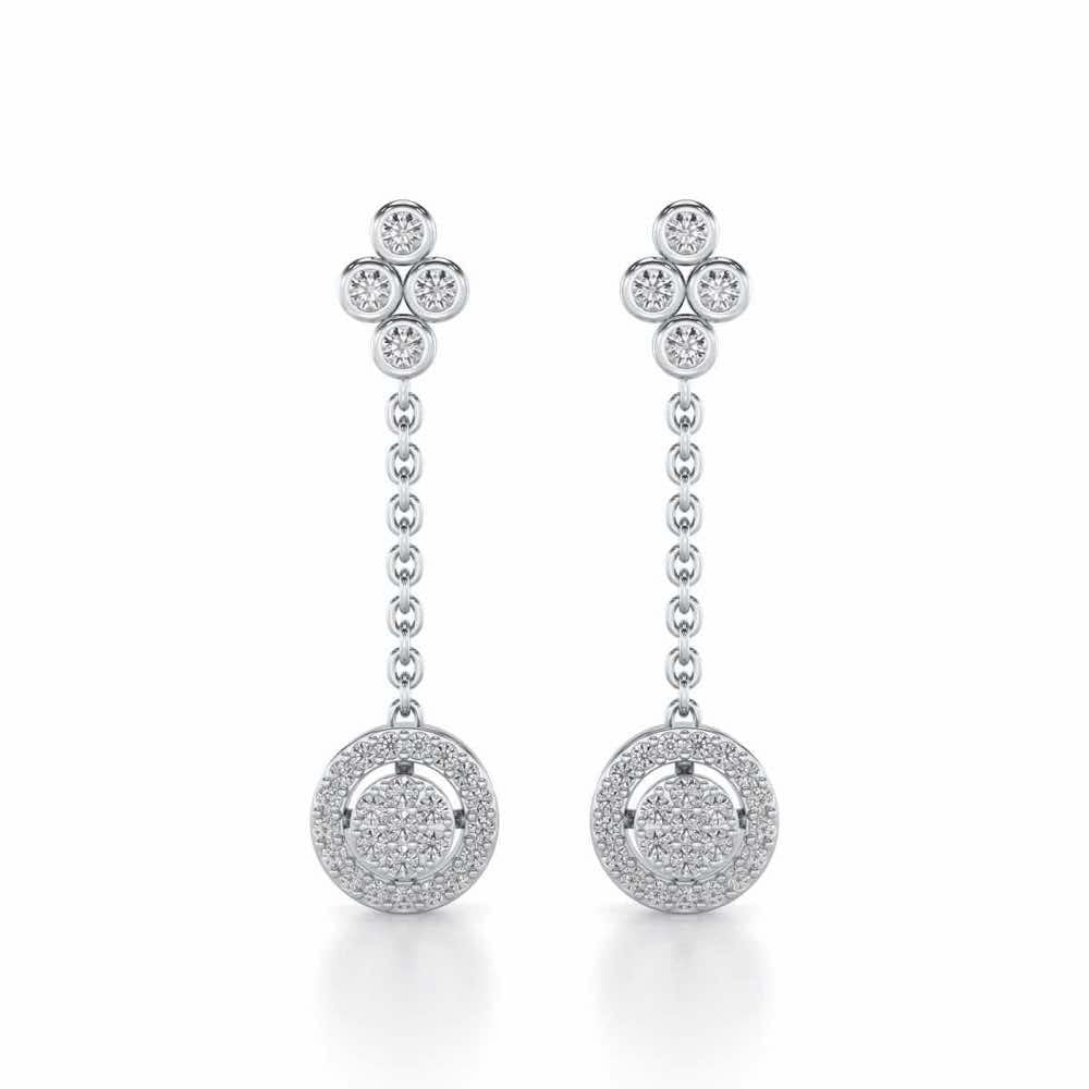 Emily Silver Earrings - White Gold - Image 1
