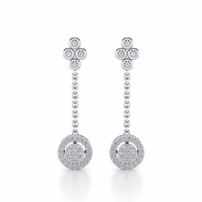 Emily Silver Earrings - White Gold - Image 1