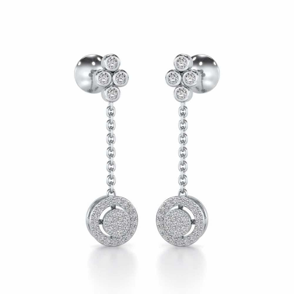 Emily Silver Earrings - White Gold - Image 2