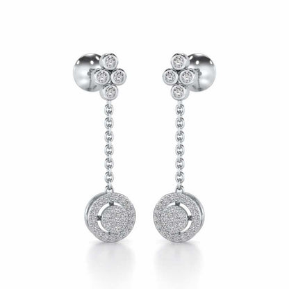 Emily Silver Earrings - White Gold - Image 2