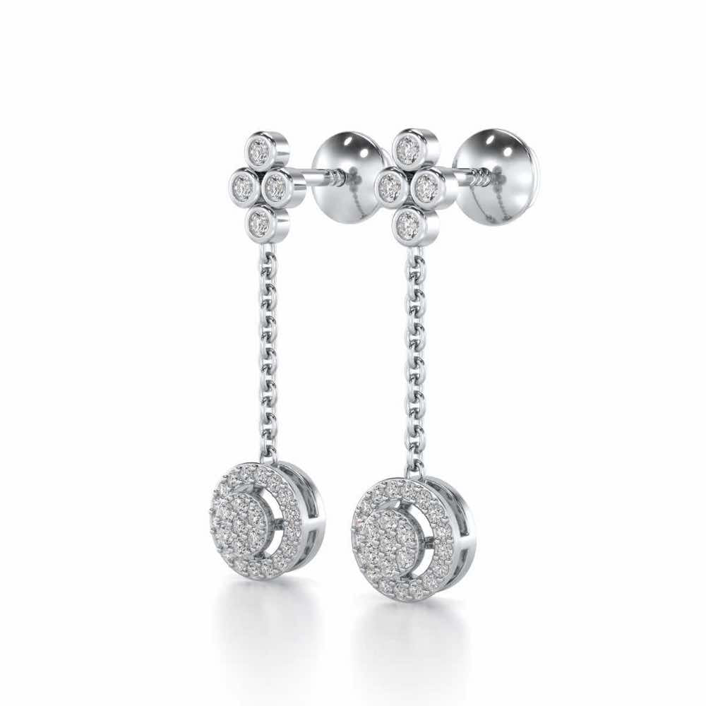 Emily Silver Earrings - White Gold - Image 3