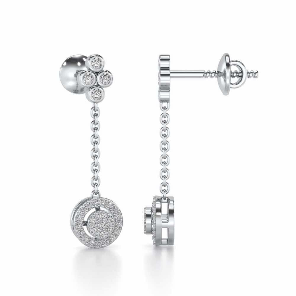 Emily Silver Earrings - White Gold - Image 4