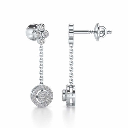 Emily Silver Earrings - White Gold - Image 4
