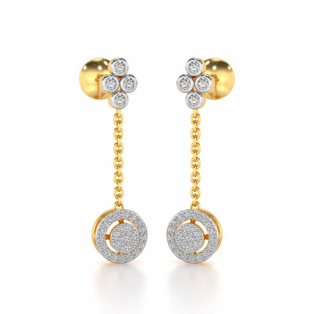 Emily Silver Earrings - Yellow Gold - Image 2