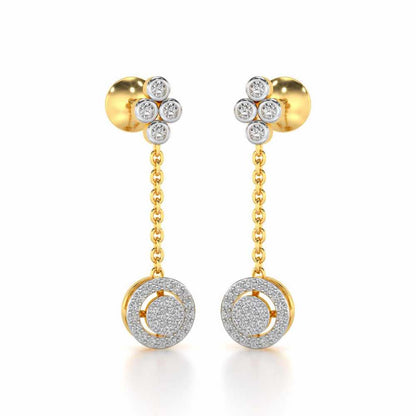 Emily Silver Earrings - Yellow Gold - Image 2