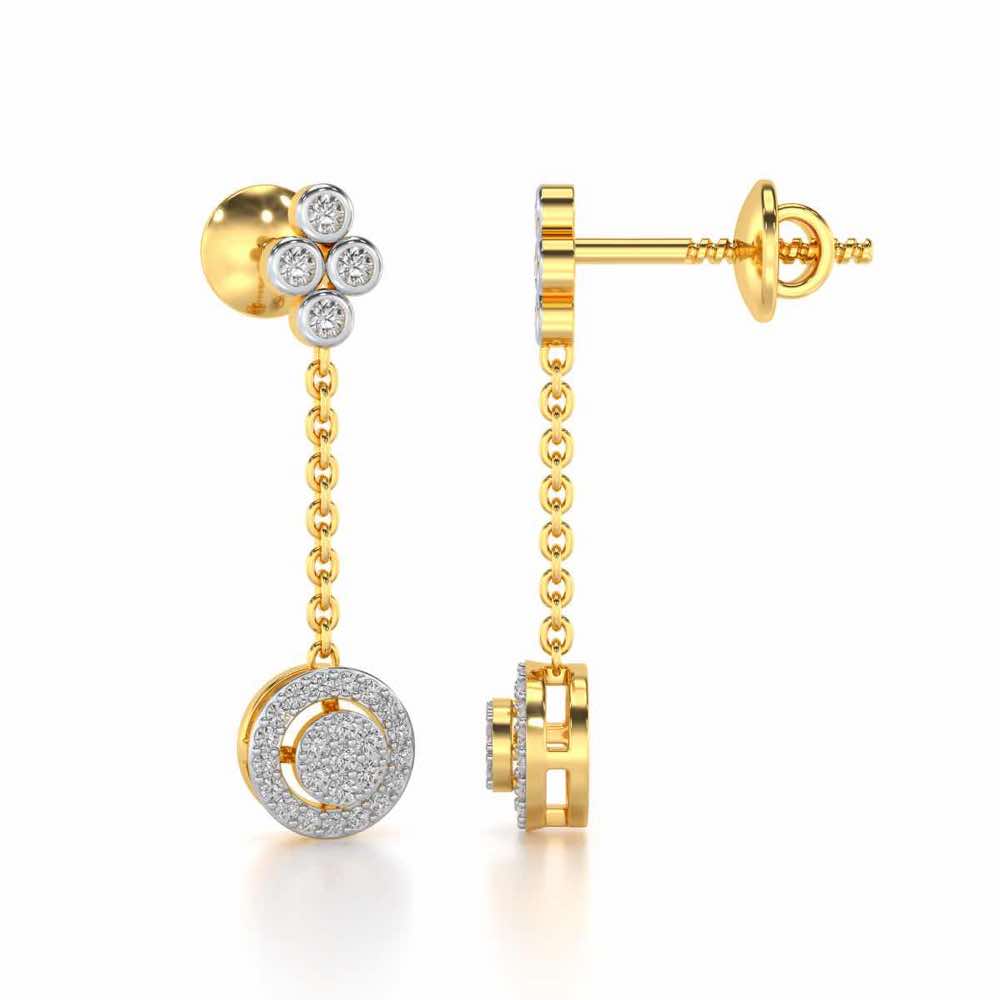 Emily Silver Earrings - Yellow Gold - Image 4
