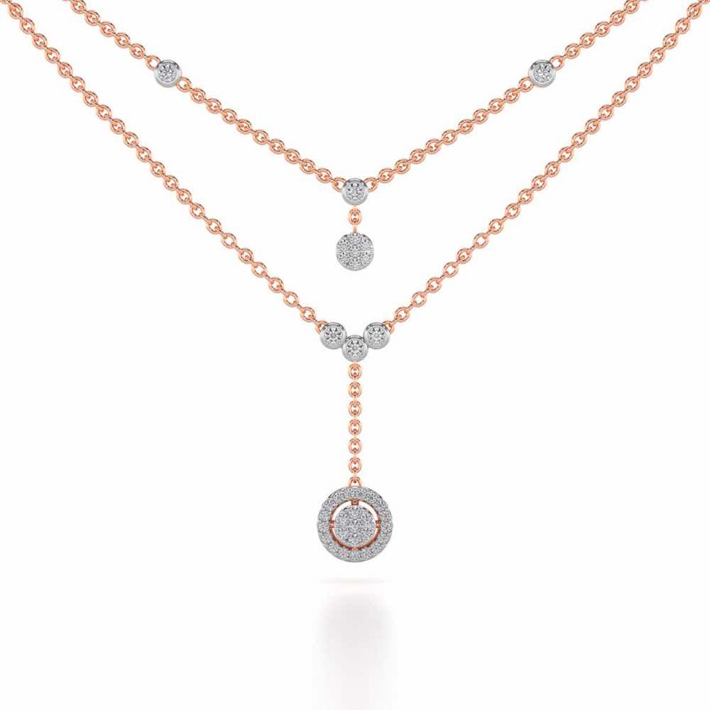 Emily Silver Necklace - Rose Gold - Image 1