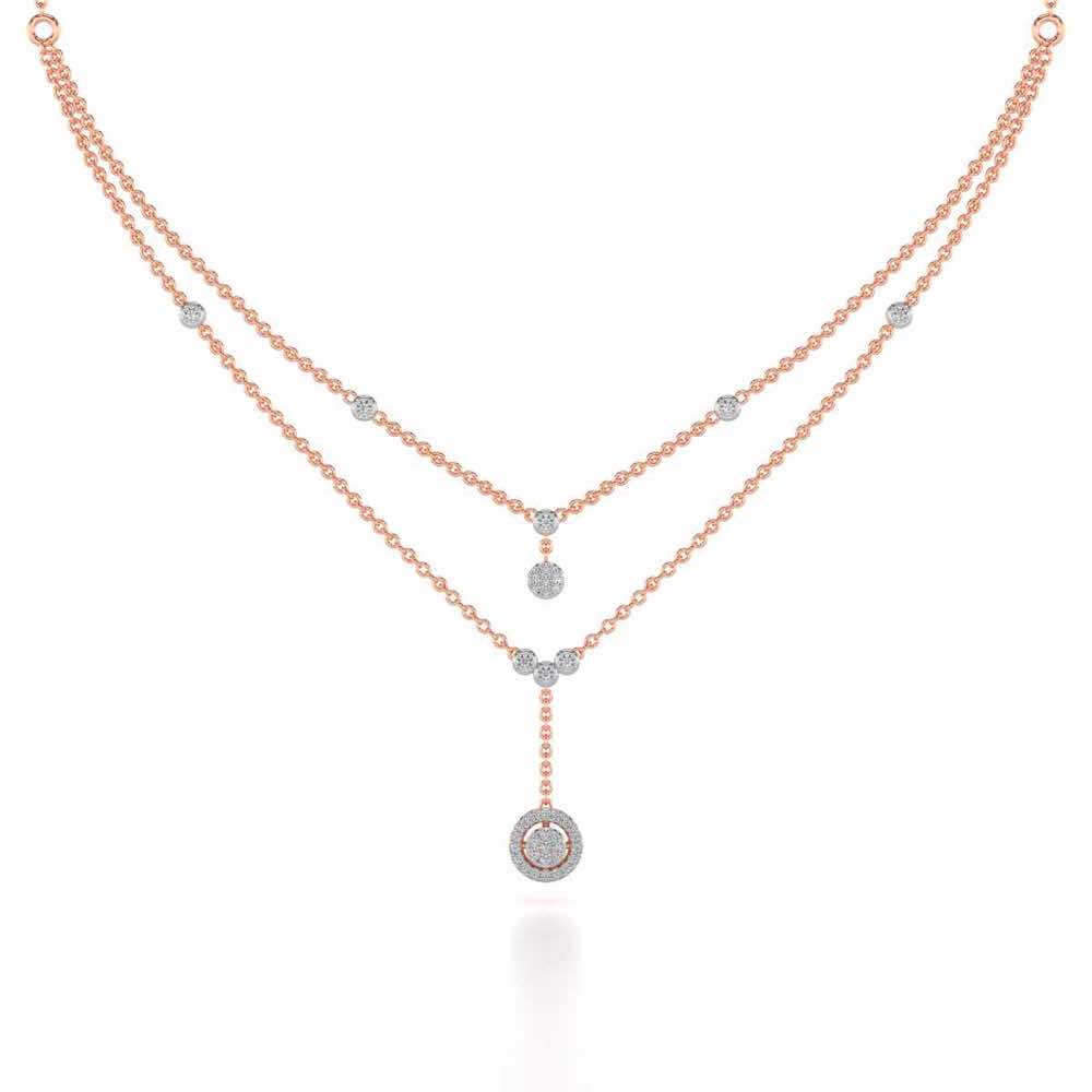 Emily Silver Necklace - Rose Gold - Image 2