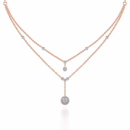 Emily Silver Necklace - Rose Gold - Image 2