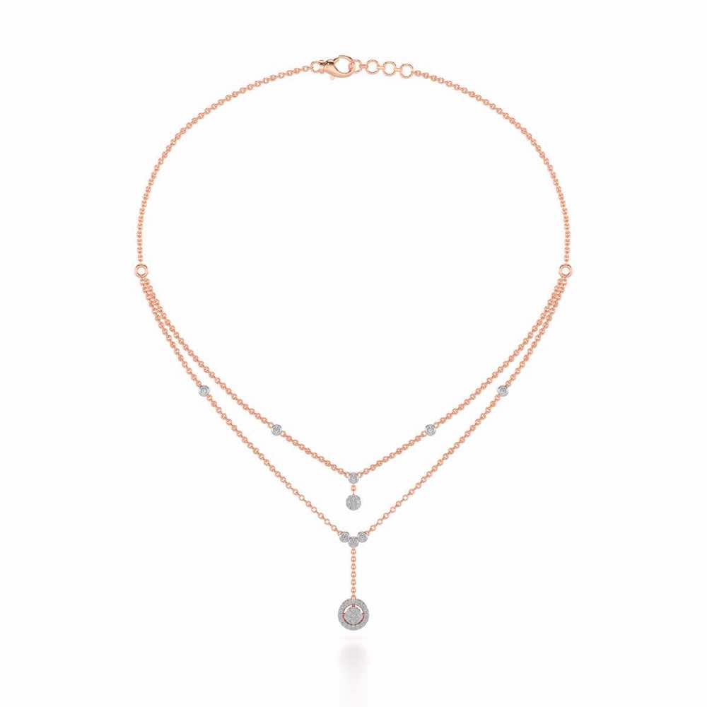 Emily Silver Necklace - Rose Gold - Image 3