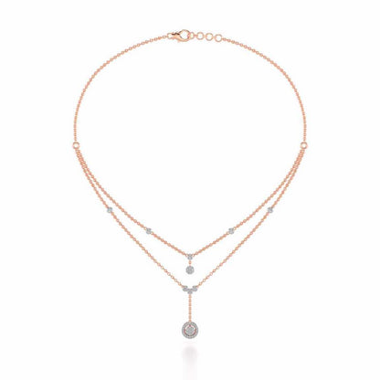 Emily Silver Necklace - Rose Gold - Image 3