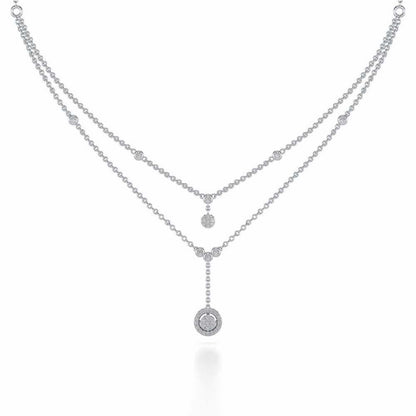 Emily Silver Necklace - White Gold - Image 2