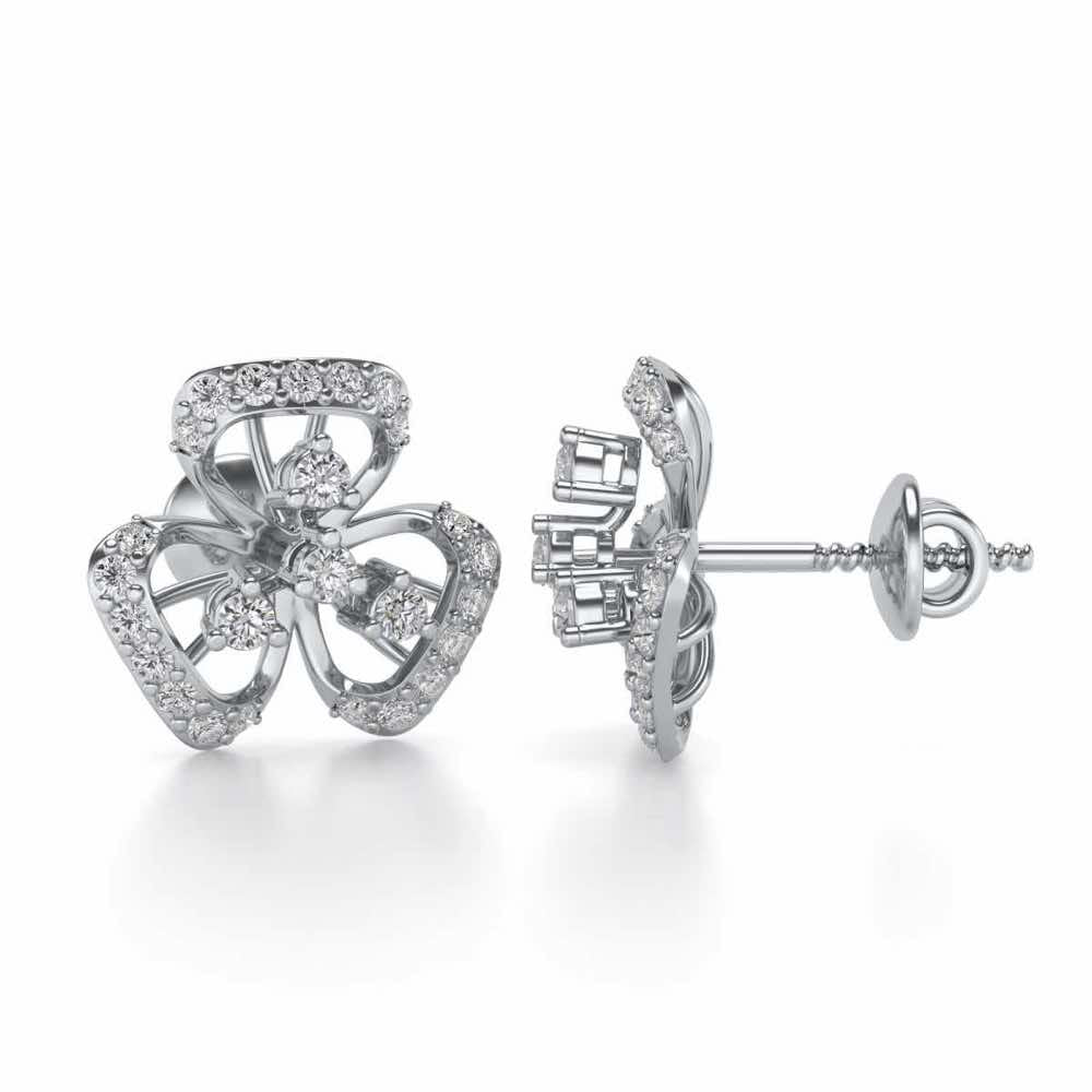 Eminent Silver Earrings - White Gold - Image 4