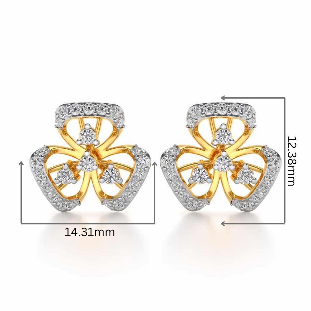 Eminent Silver Earrings - Yellow Gold - Image 2