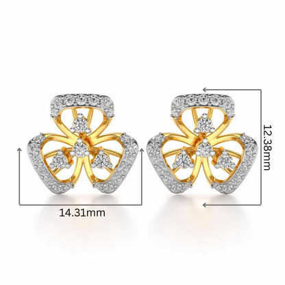 Eminent Silver Earrings - Yellow Gold - Image 2