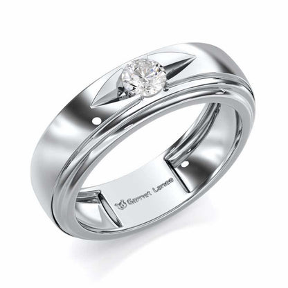 Eminent Stone Men Solitaire Ring - White Gold - Image 1