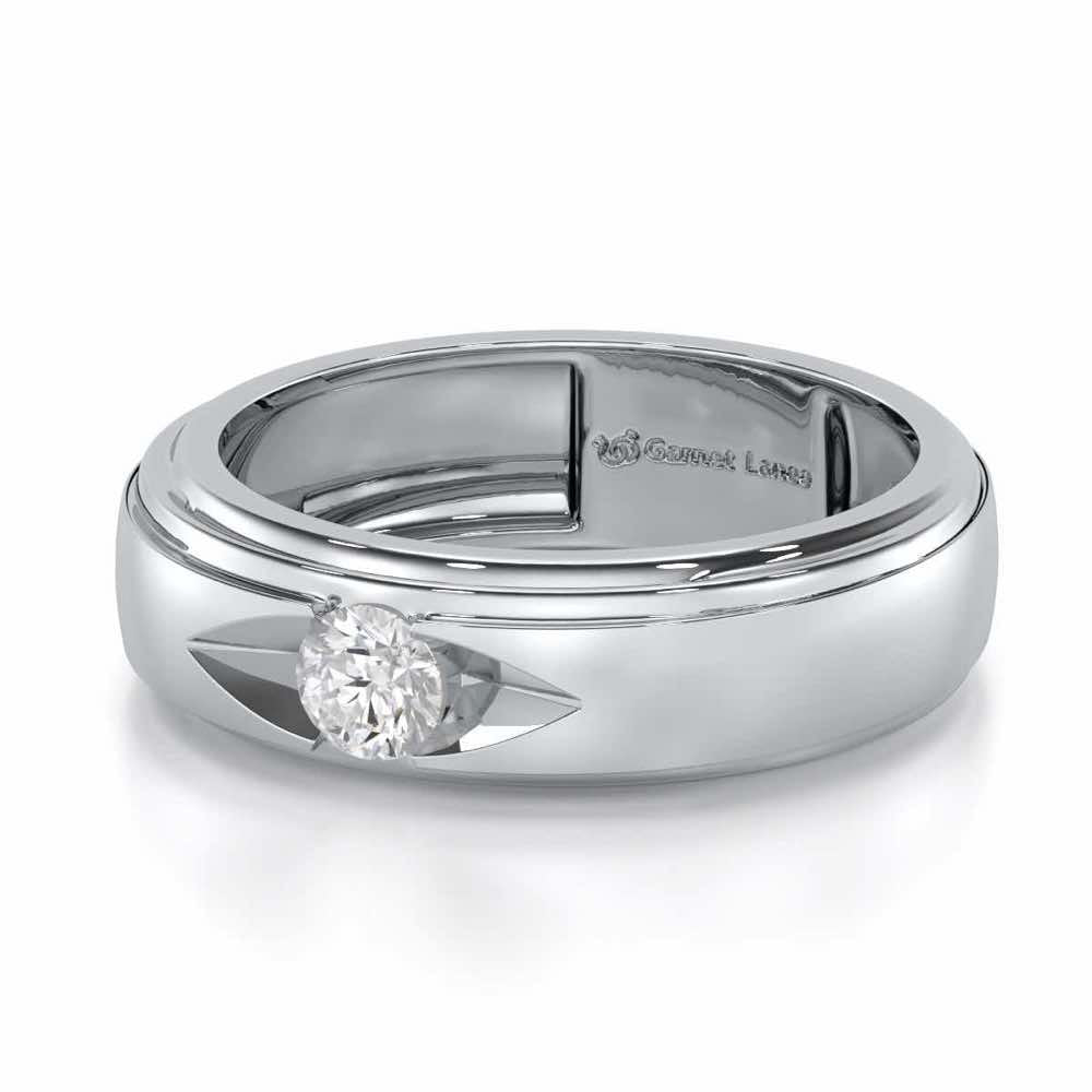 Eminent Stone Men Solitaire Ring - White Gold - Image 2