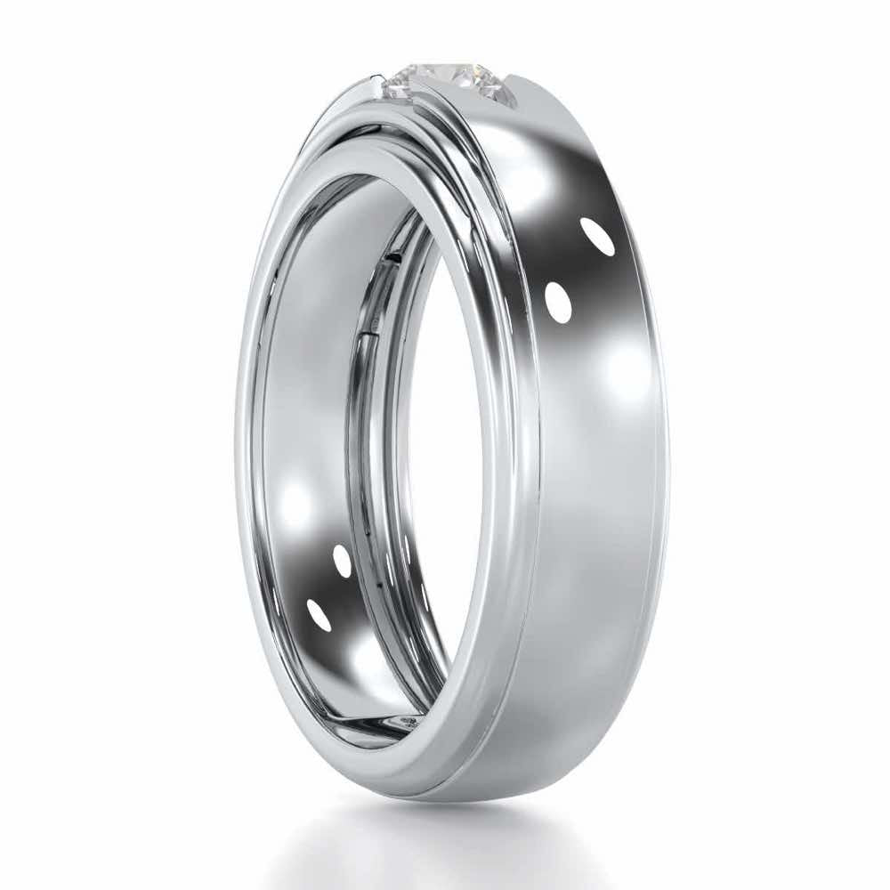 Eminent Stone Men Solitaire Ring - White Gold - Image 3