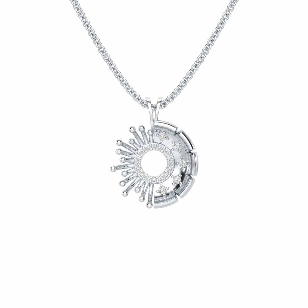 Empress Silver Pendant - White Gold - Image 1