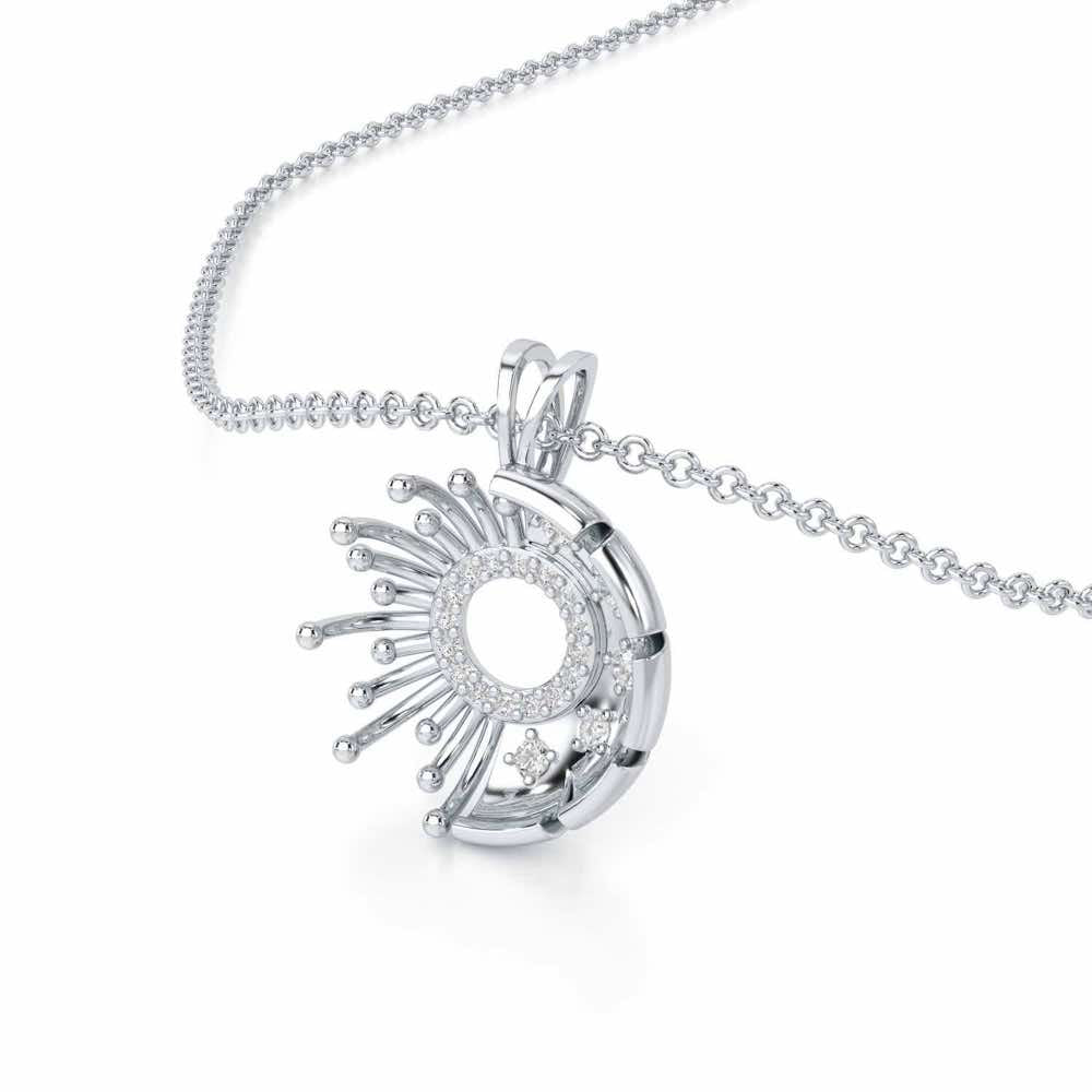 Empress Silver Pendant - White Gold - Image 2