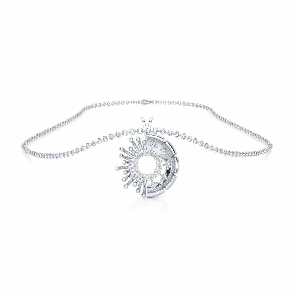 Empress Silver Pendant - White Gold - Image 3