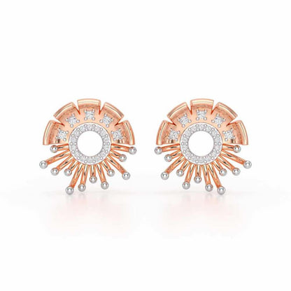 Empress Silver Stud Earrings - Rose Gold - Image 1