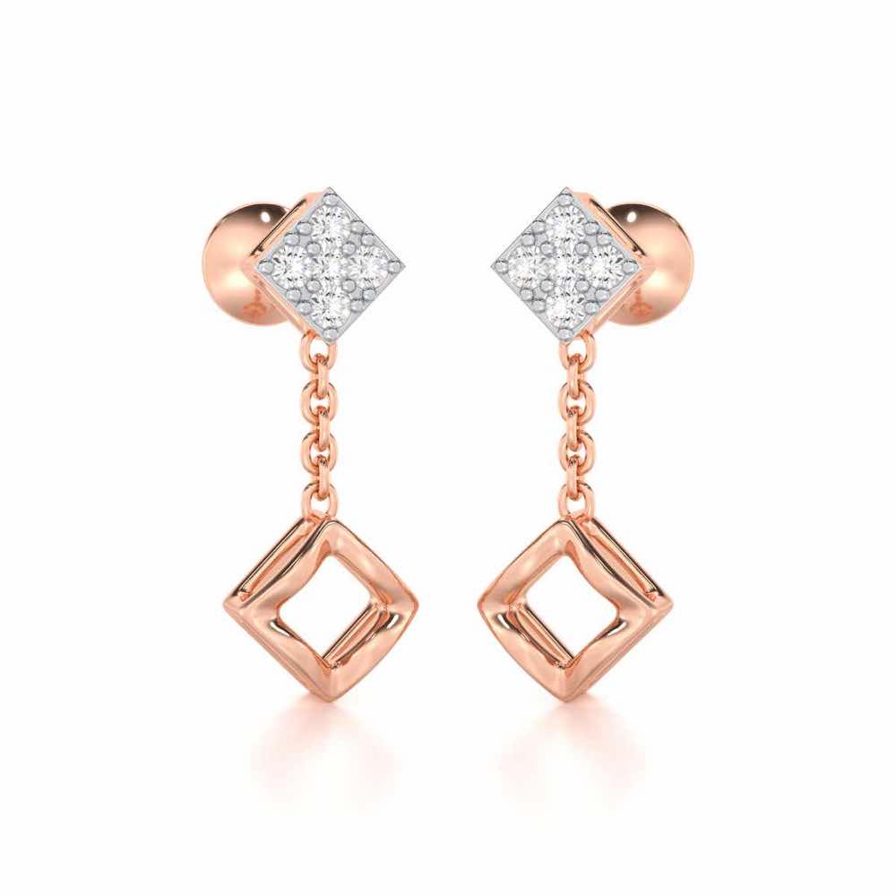 Enchanted Bliss Silver Earrings - Rose Gold - Image 2
