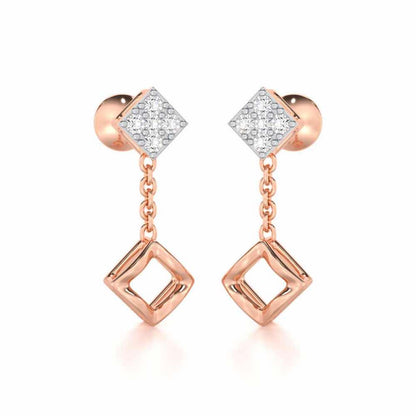 Enchanted Bliss Silver Earrings - Rose Gold - Image 2