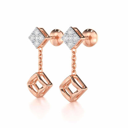 Enchanted Bliss Silver Earrings - Rose Gold - Image 3