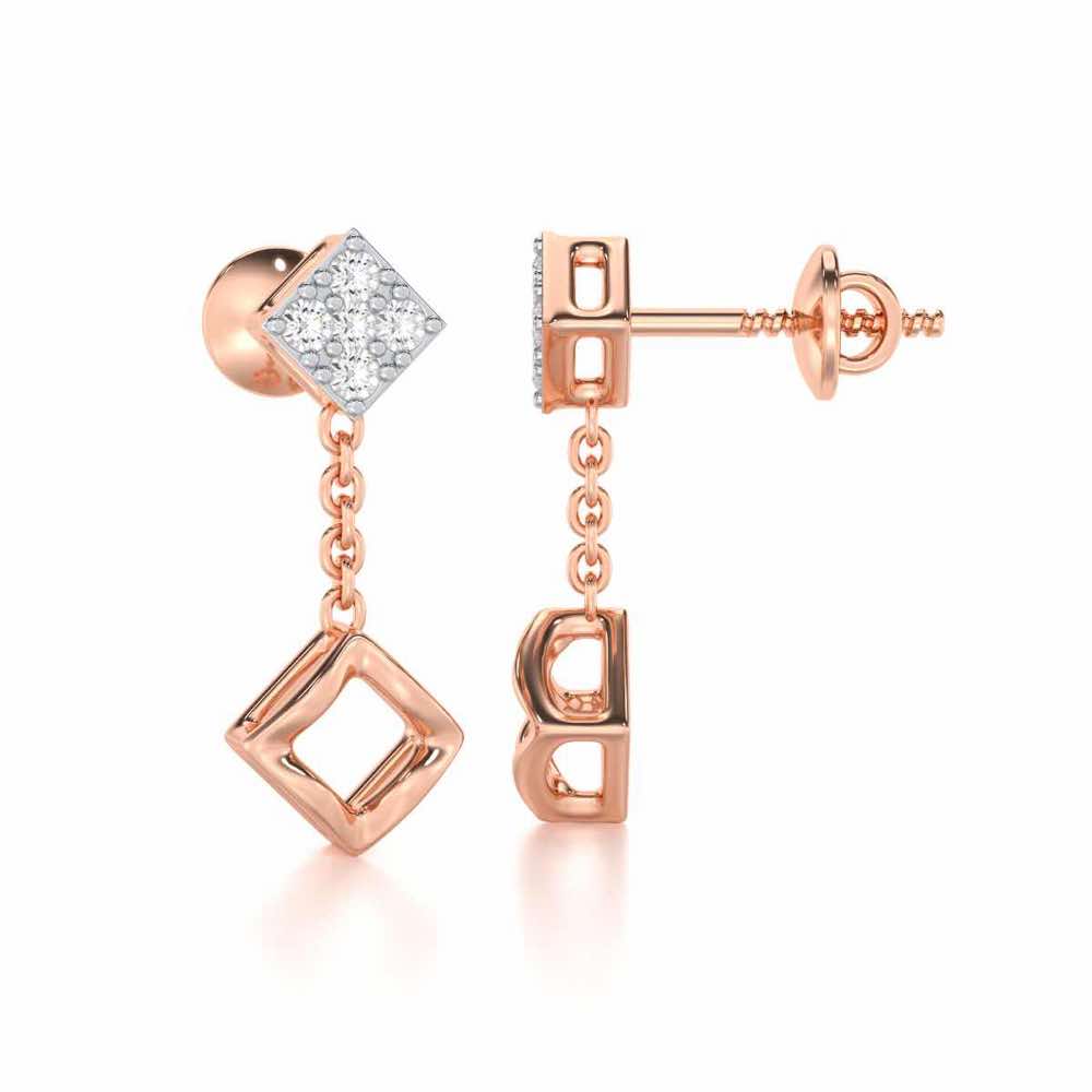 Enchanted Bliss Silver Earrings - Rose Gold - Image 4
