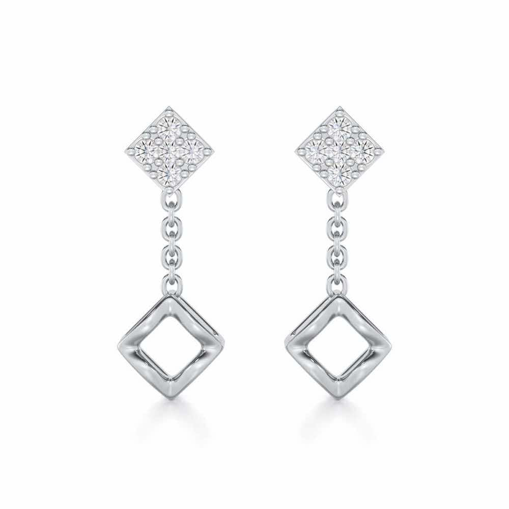 Enchanted Bliss Silver Earrings - White Gold - Image 1