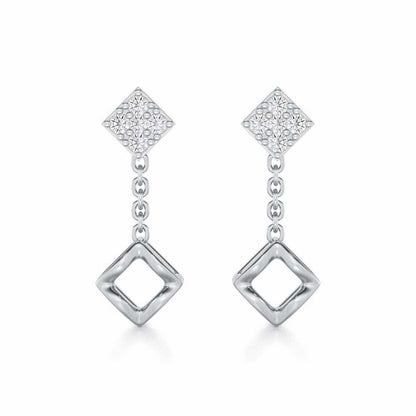 Enchanted Bliss Silver Earrings - White Gold - Image 1