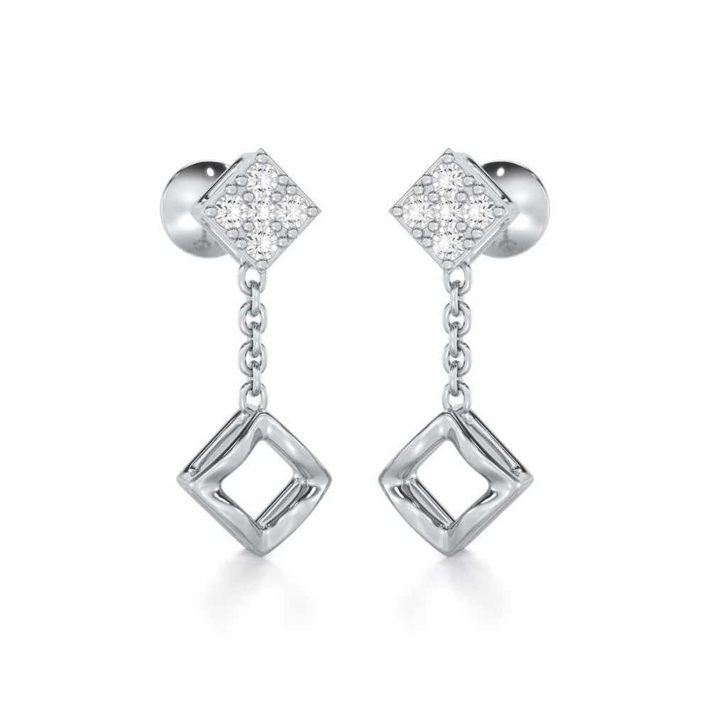 Enchanted Bliss Silver Earrings - White Gold - Image 2
