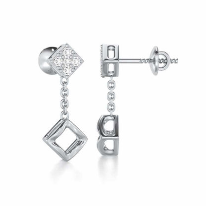 Enchanted Bliss Silver Earrings - White Gold - Image 4