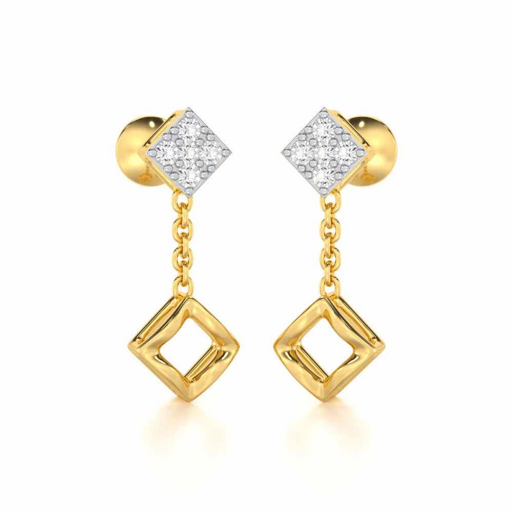 Enchanted Bliss Silver Earrings - Yellow Gold - Image 2