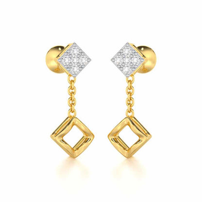 Enchanted Bliss Silver Earrings - Yellow Gold - Image 2