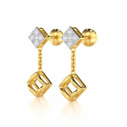 Enchanted Bliss Silver Earrings - Yellow Gold - Image 3