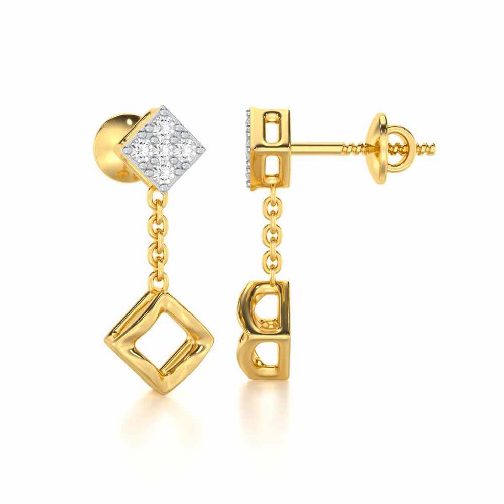 Enchanted Bliss Silver Earrings - Yellow Gold - Image 4